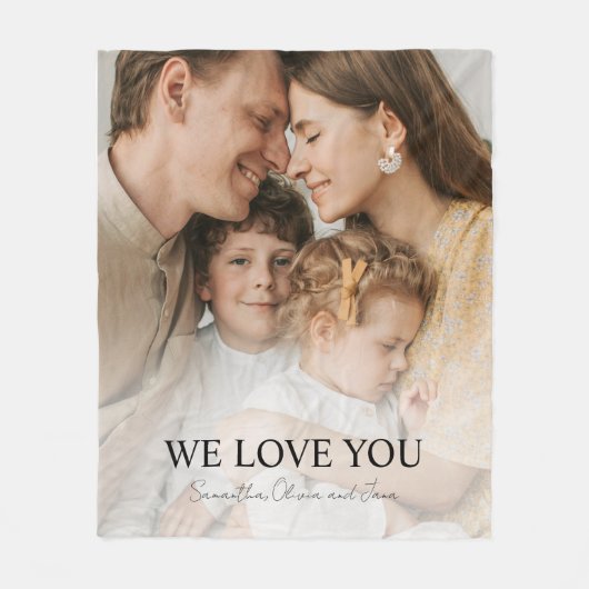 私たちはあなたを愛するママの写真毛布 – ギフトパーソナライズされた フリースブランケット (正面)