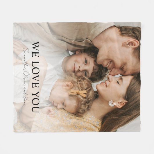 私たちはあなたを愛するママの写真毛布 – ギフトパーソナライズされた フリースブランケット (正面(横))