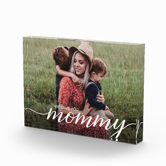 私たちはあなたを愛するママの脚本カスタム写真テンプレート フォトブロック (右)