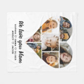 私たちはあなたを愛するママハートモダンコラージュ フリースブランケット (正面(横))