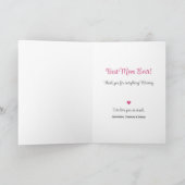 私たちはあなたを愛するママピンクのミニマリスト写真 カード (内部)