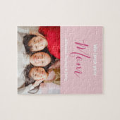 私たちはあなたを愛するママピンクのミニマリスト写真 ジグソーパズル (横)