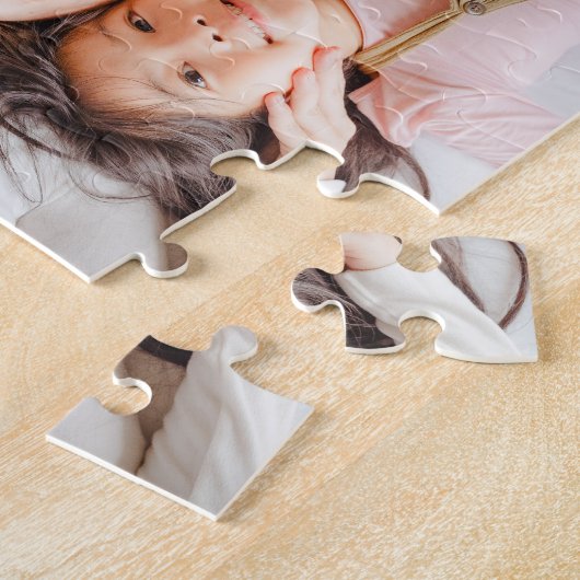 私たちはあなたを愛するママピンクのミニマリスト写真 ジグソーパズル (側面)