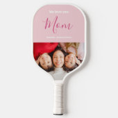 私たちはあなたを愛するママピンクのミニマリスト写真 ピックルボールラケット (裏面)