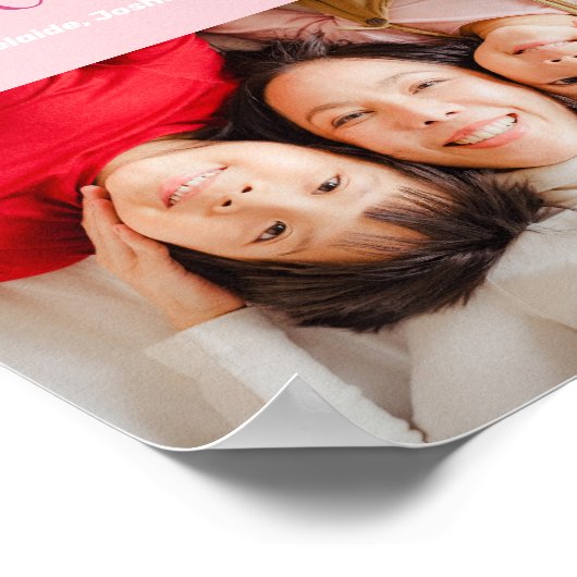 私たちはあなたを愛するママピンクのミニマリスト写真 ポスター (角)