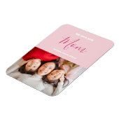 私たちはあなたを愛するママピンクのミニマリスト写真 マグネット (左側)