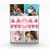 私たちはあなたを愛するママピンクのミニマリスト6写真コラージュ フォトブロック (正面)