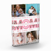 私たちはあなたを愛するママピンクのミニマリスト6写真コラージュ フォトブロック (左)