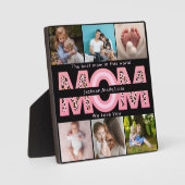 私たちはあなたを愛するママピンクのミニマリスト6写真コラージュ フォトプラーク (正面)