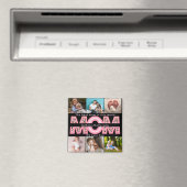 私たちはあなたを愛するママピンクのミニマリスト6写真コラージュ マグネット (インサイチュ (食洗機))