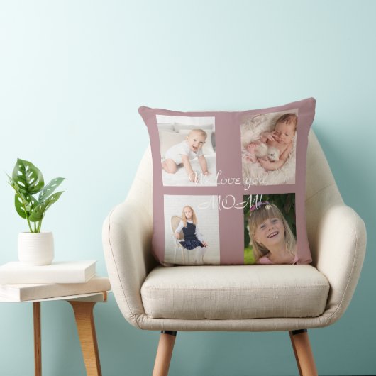私たちはあなたを愛するママ写真コラージュ母の日 クッション (椅子)