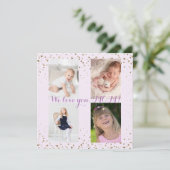 私たちはあなたを愛するママ写真コラージュ母の日 招待状 (スタンド正面)