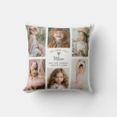 私たちはあなたを愛するママ写真コラージュ記念の酒 クッション (正面)