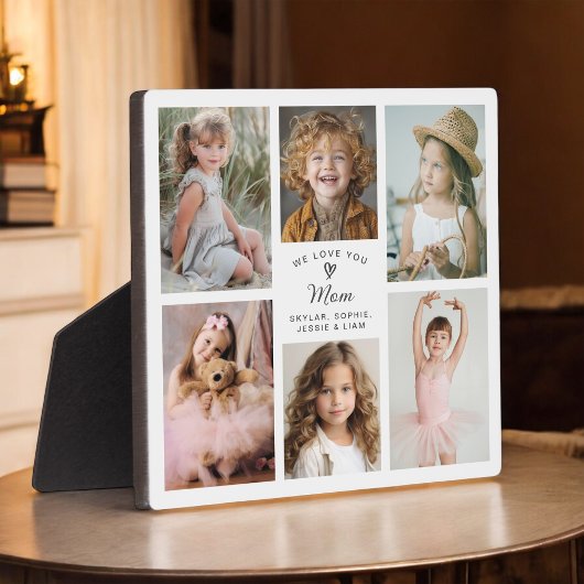 私たちはあなたを愛するママ写真コラージュ記念の酒 フォトプラーク