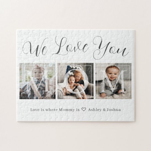 私たちはあなたを愛するママ写真コラージュ ジグソーパズル (横)