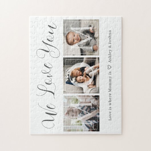 私たちはあなたを愛するママ写真コラージュ ジグソーパズル (縦)