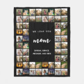 私たちはあなたを愛するママ写真コラージュ フリースブランケット (正面)