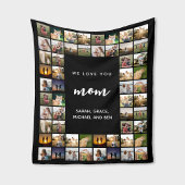 私たちはあなたを愛するママ写真コラージュ フリースブランケット