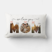 私たちはあなたを愛するママ写真コラージュ ランバークッション (正面)