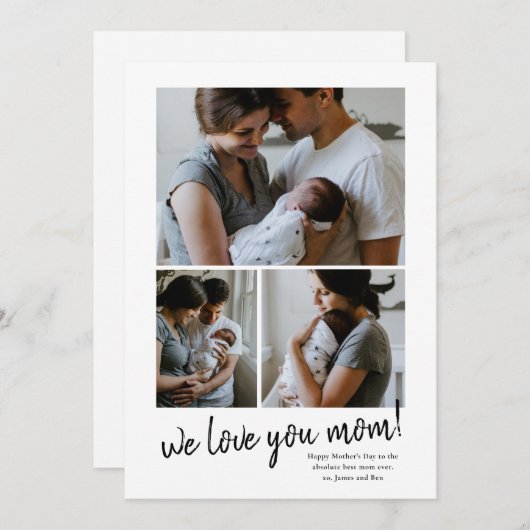 私たちはあなたを愛するママ写真マザーズデイカード シーズンカード (正面/裏面)