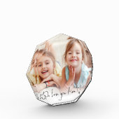 私たちはあなたを愛するママ名スクリプトハートフォトオーバーレイ フォトブロック (左)