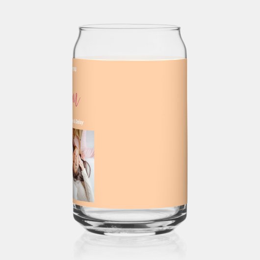 私たちはあなたを愛するママ子供の名前フォトソパーソナライズされたーダ ガラス缶 (左)