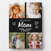 私たちはあなたを愛するママ家族モダン写真コラージュ フォトプラーク (正面)