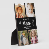 私たちはあなたを愛するママ家族モダン写真コラージュ フォトプラーク (側面)