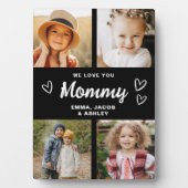 私たちはあなたを愛するママ家族モダン写真コラージュ フォトプラーク (正面)