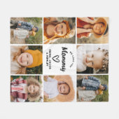 私たちはあなたを愛するママ家族モダン写真コラージュ フリースブランケット (正面(横))