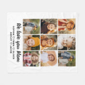 私たちはあなたを愛するママ家族モダン写真コラージュ フリースブランケット (正面(横))