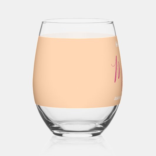 私たちはあなたを愛するママ幸せな母親の日名前をカスタムする ステムなしワイングラス (右)