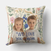 私たちはあなたを愛するママ緑の離れ母親の日の写真 クッション (裏面)