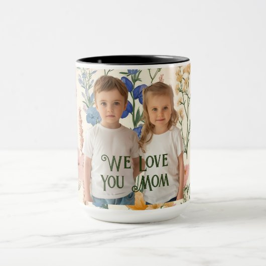 私たちはあなたを愛するママ緑の離れ母親の日の写真 マグカップ (中央)