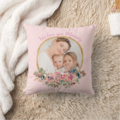 私たちはあなたを愛するママ1フォトウォーターカラー花 クッション (ブランケット)