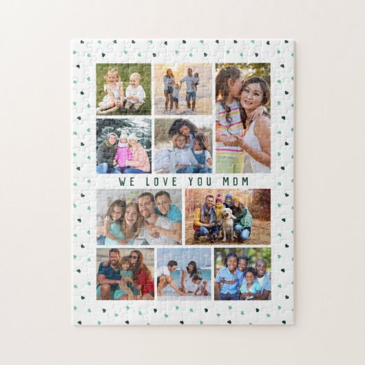 私たちはあなたを愛するママ10フォトコラージュモダンラブヒート ジグソーパズル (縦)