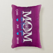 私たちはあなたを愛するママ3つの写真のコラージュと名前アクセント アクセントクッション (正面(垂直))