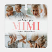 私たちはあなたを愛するミミ写真コラージクリスマス メタルオーナメント (裏面)