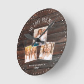 私たちはあなたを愛する可愛い写真モダンコラージュ ラウンド壁時計 (傾斜)