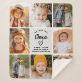 私たちはあなたを愛する大間家族モダン写真コラージュフリース シェルパブランケット (正面)