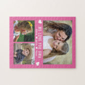 私たちはあなたを愛する大間3写真コラージュのピンクのおばあちゃん ジグソーパズル (横)