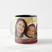 私たちはあなたを愛する家族の写真金ゴールド輝く ツートーンマグカップ (正面左)