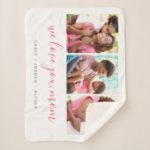 私たちはあなたを愛する母の日3写真コラージュ シェルパブランケット (正面)