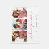 私たちはあなたを愛する母の日3写真コラージュ フリースブランケット (正面)