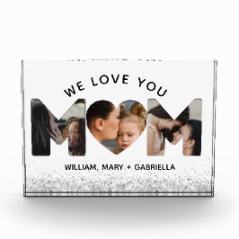 私たちはあなたを愛する母カスタム母の日3写真コラージュ フォトブロック