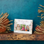 私たちはあなたを愛する母ピンクフローラ母の日写真 フォトプラーク (側面)