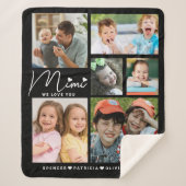 私たちはあなたを愛する美美グランドキッズ名6 Photo Collage シェルパブランケット (正面)