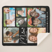 私たちはあなたを愛する美美グランドキッズ名6 Photo Collage シェルパブランケット (正面(横))