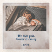 私たちはあなたを愛する赤面水彩写真 ガラスコースター (正面)