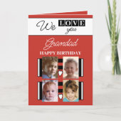 私たちはあなたを愛する4フォトレッドバースデー カード (正面)